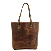 HKM-234835 Genuine Leather Tote Bag for Women - Casual Shoulder Handbag in Classic Retro Style