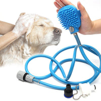 HKM-234835 Outdoor Pet Bath Brush with Shower Adapter for Dogs and Cats - 2.5M Silicone Hose
