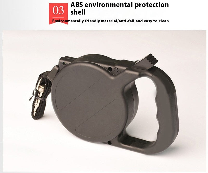 HKM-2348605 Automatic Retractable Dog Leash - 8m Nylon, Black, Durable Pet Supply