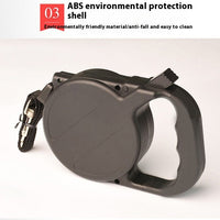HKM-2348605 Automatic Retractable Dog Leash - 8m Nylon, Black, Durable Pet Supply