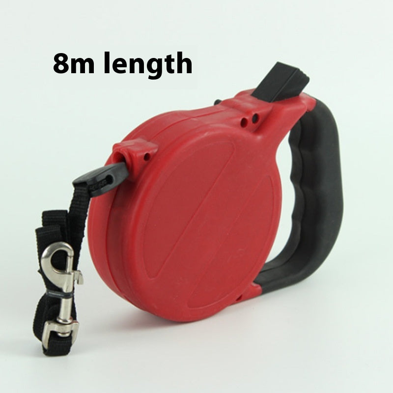 HKM-2348605 Automatic Retractable Dog Leash - 8m Nylon, Black, Durable Pet Supply
