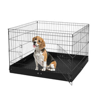 HKM-234963 Foldable 4-Panel Metal Dog Playpen with Waterproof Ground Mat, 36" x 36" for Small Pets