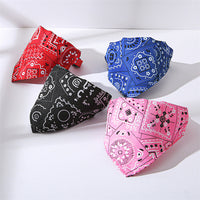 HKM-2350781 Adjustable Triangle Print Pet Collar in Red, Blue, Black, Pink for Stylish Comfort