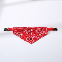 HKM-2350781 Adjustable Triangle Print Pet Collar in Red, Blue, Black, Pink for Stylish Comfort