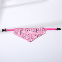 HKM-2350781 Adjustable Triangle Print Pet Collar in Red, Blue, Black, Pink for Stylish Comfort