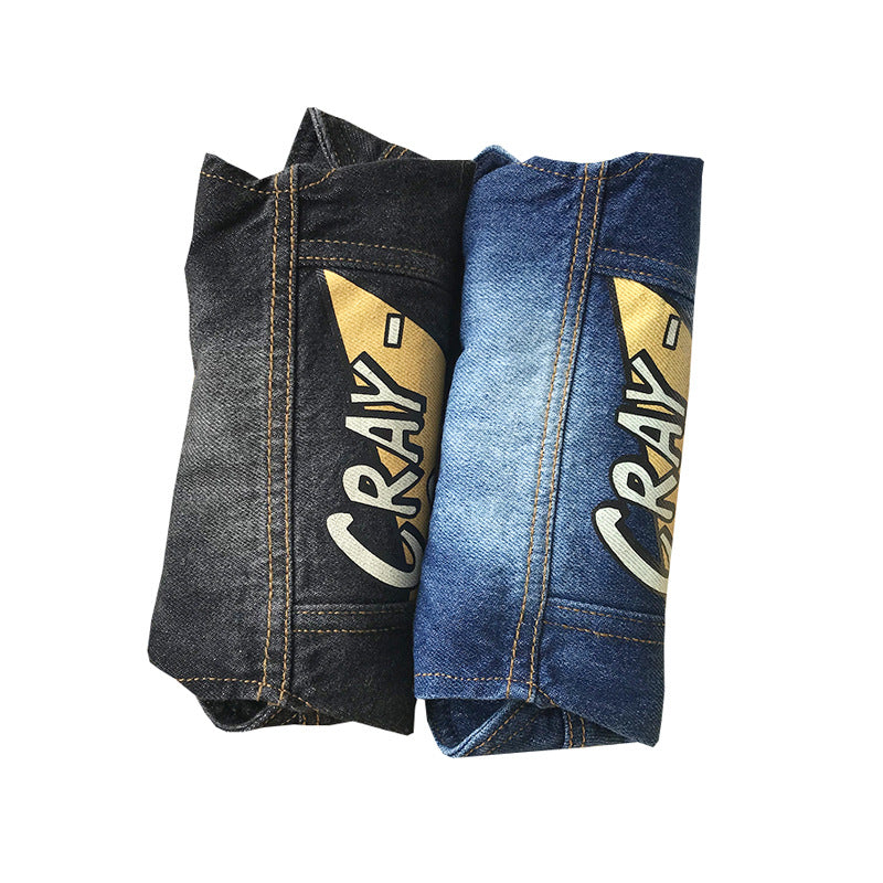 HKM-2351165 Denim Vest for Small Pets - Casual Style Clothing for Puppies and Kittens, Available in Multiple Sizes