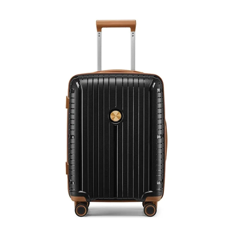 HKM-235155 Customisable Large Capacity Travel Luggage Suitcase with Silent Wheels and TSA Lock - 20/24/28 Inch Options