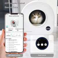 HKM-235219 Smart Self-Cleaning Cat Litter Box with App Control, 68L Large Capacity, Odor Control, Anti-Trap Function for Multiple Cats