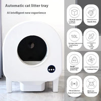 HKM-235219 Smart Self-Cleaning Cat Litter Box with App Control, 68L Large Capacity, Odor Control, Anti-Trap Function for Multiple Cats