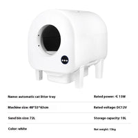 HKM-235219 Smart Self-Cleaning Cat Litter Box with App Control, 68L Large Capacity, Odor Control, Anti-Trap Function for Multiple Cats