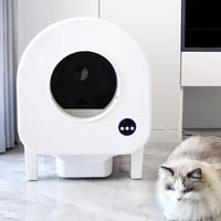 HKM-235219 Smart Self-Cleaning Cat Litter Box with App Control, 68L Large Capacity, Odor Control, Anti-Trap Function for Multiple Cats