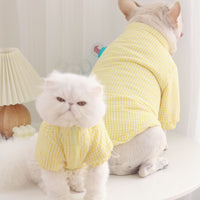 HKM-2353213 Cozy Thick Plaid Cotton Coat for Dogs in Purple, Yellow, and Green