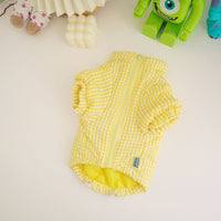 HKM-2353213 Cozy Thick Plaid Cotton Coat for Dogs in Purple, Yellow, and Green
