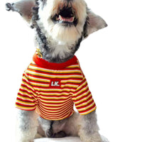 HKM-2353341 Warm Striped Pet Clothing in Red and Blue - Sizes S, M, L, XL, Made from Polyester