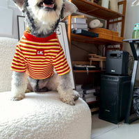 HKM-2353341 Warm Striped Pet Clothing in Red and Blue - Sizes S, M, L, XL, Made from Polyester