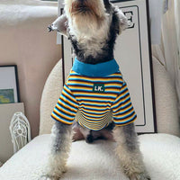 HKM-2353341 Warm Striped Pet Clothing in Red and Blue - Sizes S, M, L, XL, Made from Polyester