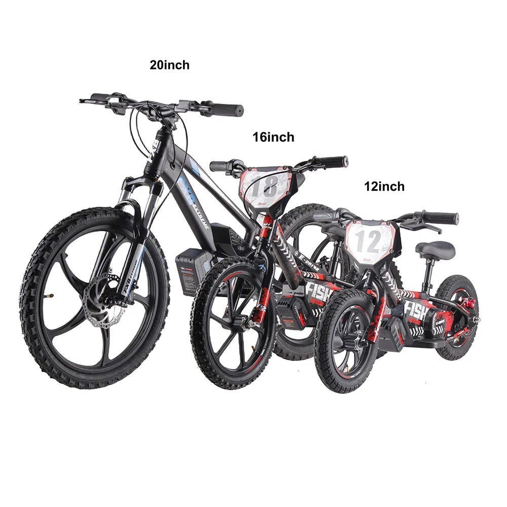 HKM-235347 Electric Balance Mini Bike for Kids - Off-Road, 36V with 12" Tires, Lightweight Aluminum Frame