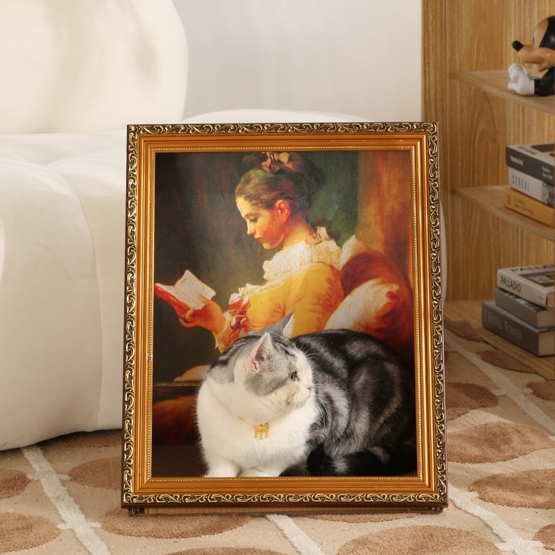 HKM-2354749 Retro Cat Scratch Board Toy with Unique Vintage Photo Frame Designs