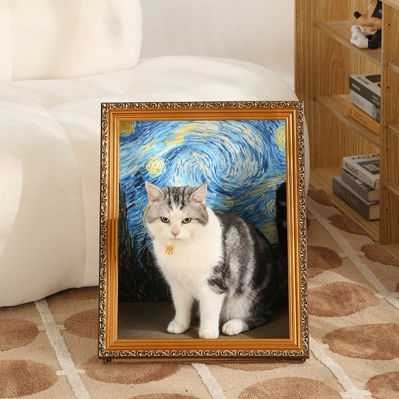 HKM-2354749 Retro Cat Scratch Board Toy with Unique Vintage Photo Frame Designs