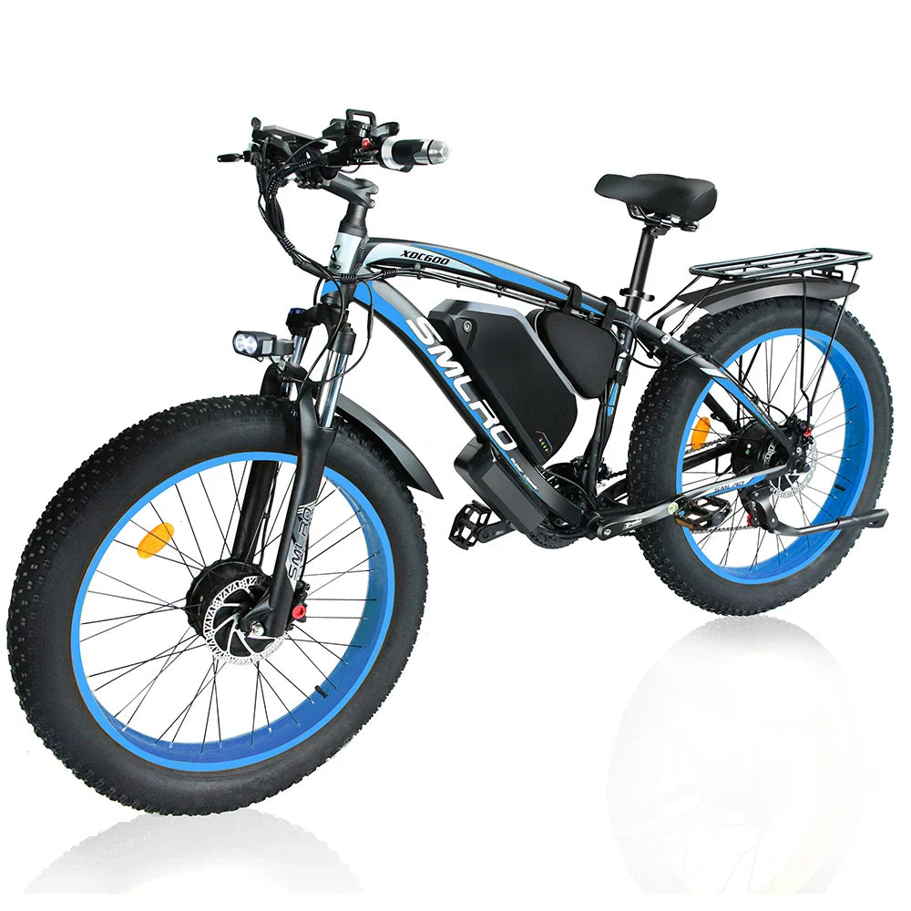 HKM-235475 2000W Dual Motor Electric Bicycle with 48V 22.4Ah Lithium Battery, 26-Inch Fat Tires, 7-Speed Gears, Hydraulic Brakes