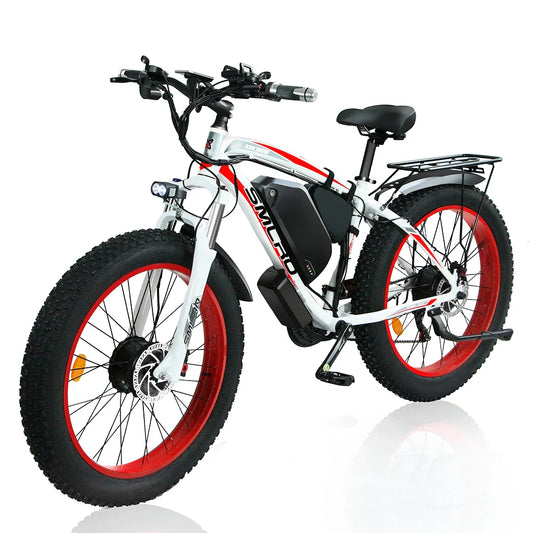 HKM-235475 2000W Dual Motor Electric Bicycle with 48V 22.4Ah Lithium Battery, 26-Inch Fat Tires, 7-Speed Gears, Hydraulic Brakes