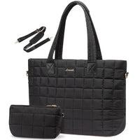 HKM-235475 Lightweight Quilted Tote Bag for 15.6in Laptop - Stylish Shoulder Purse for Work and Business