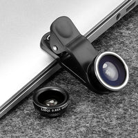 HKM-235475 Mini Clip-On Camera Lens for Mobile Phones - Wide Angle and Macro Options