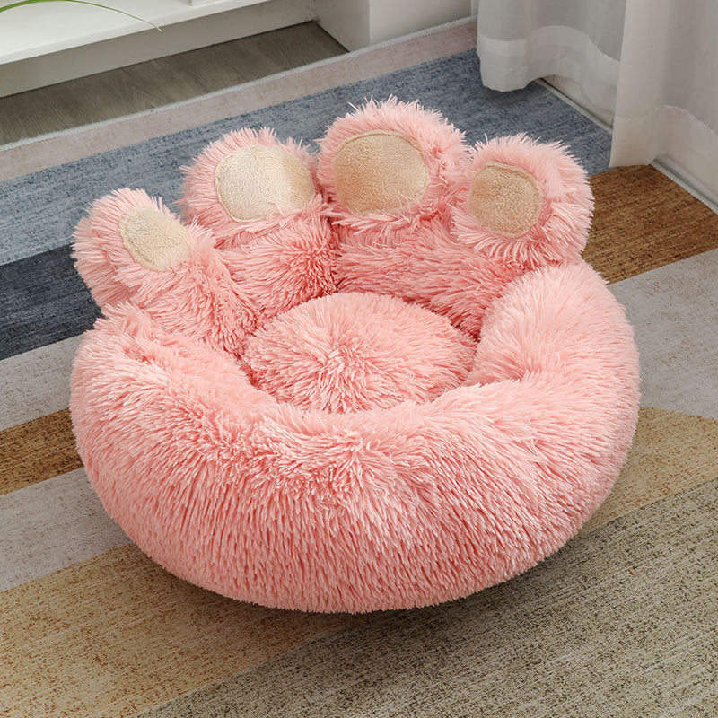 HKM-235475 Plush Cathouse Doghouse Pet Bed Winter Warm Hand-shaped Brush Pet