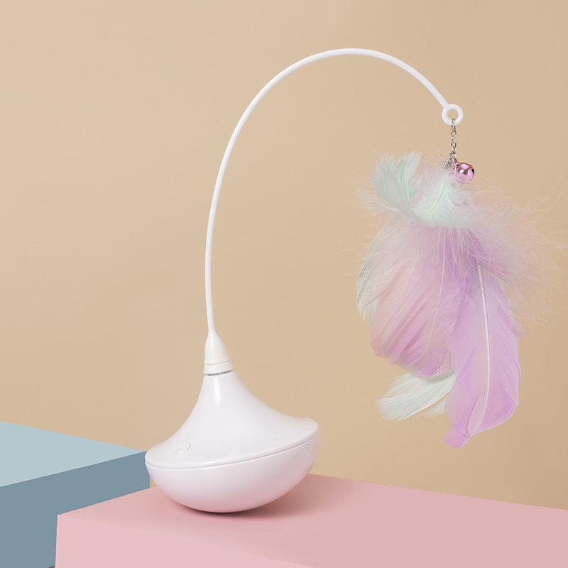 HKM-2355389 Automatic Water Drop Tumbler with Rotating Cat Stick and Sound Attraction