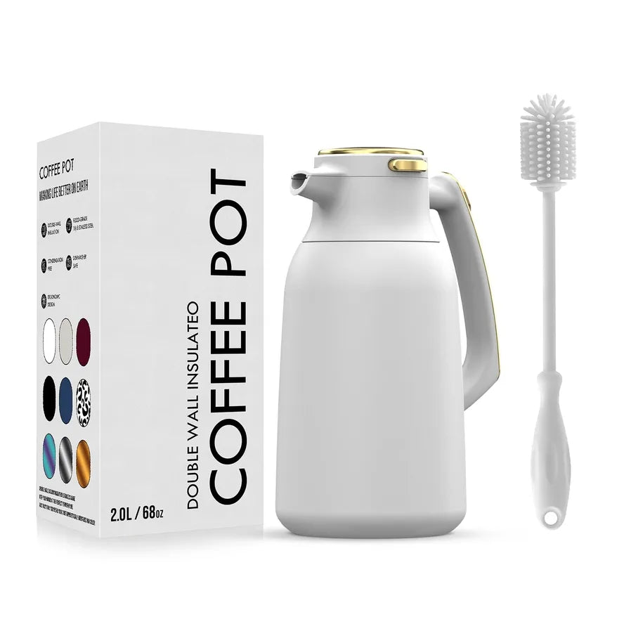 HKM-235539 Custom Insulated Double Wall Stainless Steel Vacuum Coffee and Tea Carafe