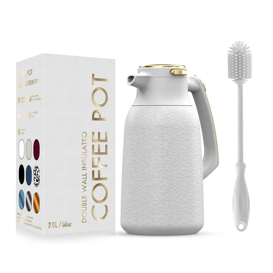 HKM-235539 Custom Insulated Double Wall Stainless Steel Vacuum Coffee and Tea Carafe