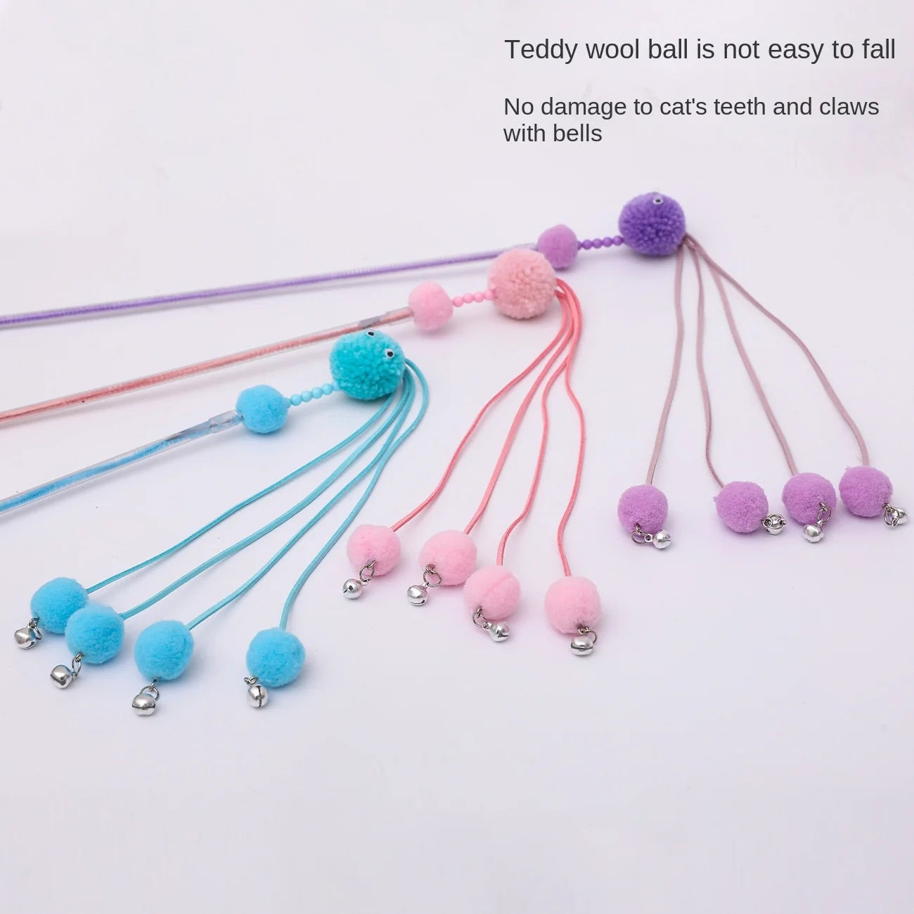 HKM-2356029 Tassel Cat Wand Toy for Playful Feline Fun and Engagement