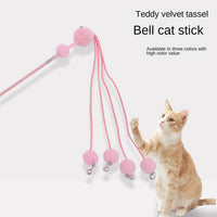 HKM-2356029 Tassel Cat Wand Toy for Playful Feline Fun and Engagement