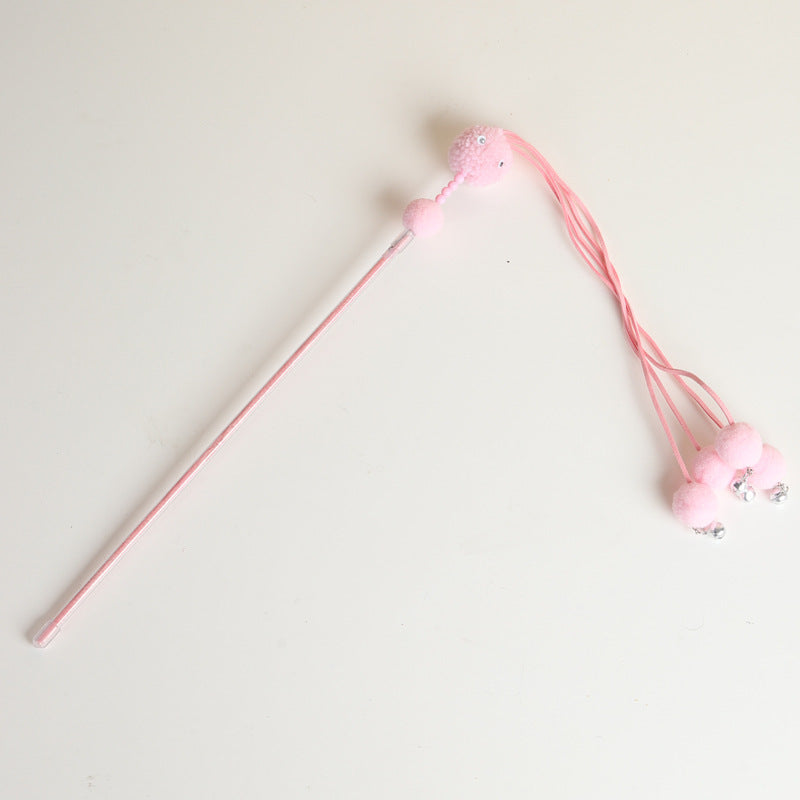 HKM-2356029 Tassel Cat Wand Toy for Playful Feline Fun and Engagement