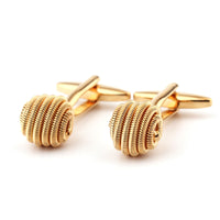 HKM-235603 Gold Twist Cufflinks for Shirts - Unisex Electroplated Copper Design