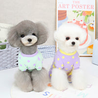 HKM-2356925 Aqua Green and Lavender Cotton Casual Puppy Pajamas for Spring and Summer