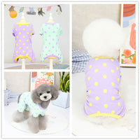 HKM-2356925 Aqua Green and Lavender Cotton Casual Puppy Pajamas for Spring and Summer
