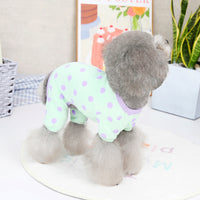 HKM-2356925 Aqua Green and Lavender Cotton Casual Puppy Pajamas for Spring and Summer