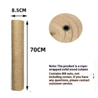 HKM-2357821 Solid Wood Cat Climbing Pillar in Various Sizes with Hemp Rope