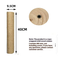 HKM-2357821 Solid Wood Cat Climbing Pillar in Various Sizes with Hemp Rope