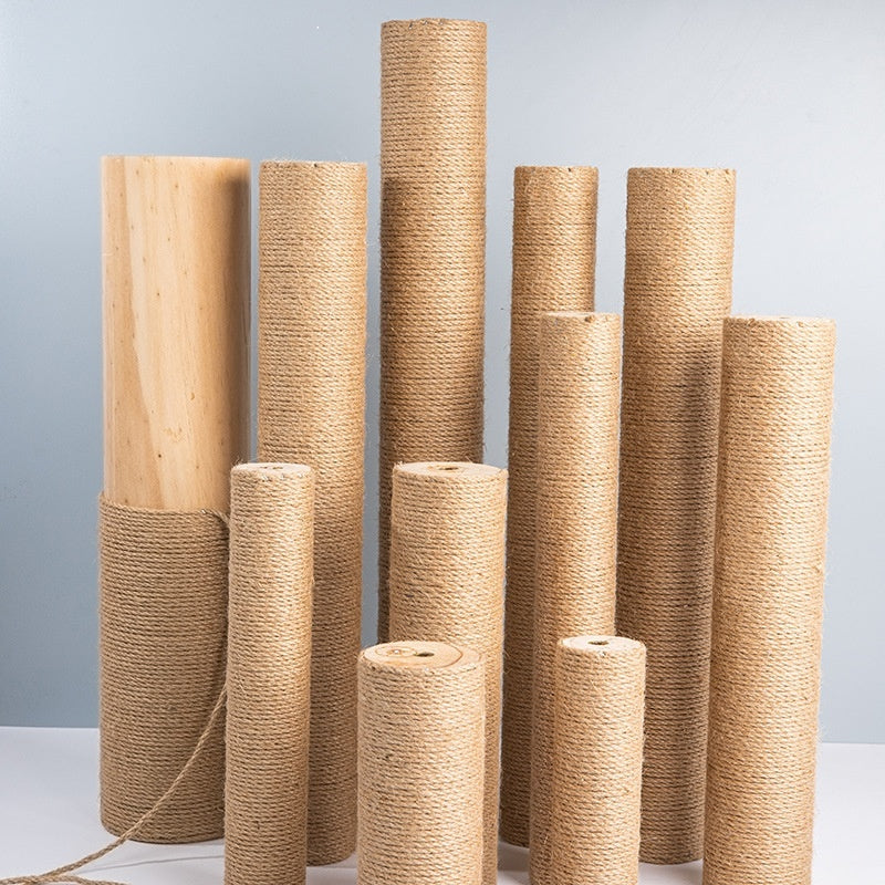 HKM-2357821 Solid Wood Cat Climbing Pillar in Various Sizes with Hemp Rope
