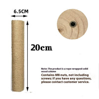 HKM-2357821 Solid Wood Cat Climbing Pillar in Various Sizes with Hemp Rope