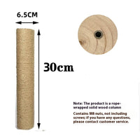 HKM-2357821 Solid Wood Cat Climbing Pillar in Various Sizes with Hemp Rope