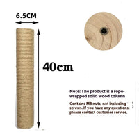 HKM-2357821 Solid Wood Cat Climbing Pillar in Various Sizes with Hemp Rope
