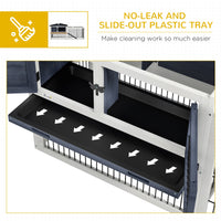 HKM-2358205 2-Level 59" Dark Gray Outdoor Rabbit Hutch with Openable Top and Secure Access Points