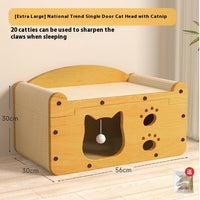 HKM-2358589 Luxury Double Layer Corrugated Paper Cat House with Double Ball and Double Door