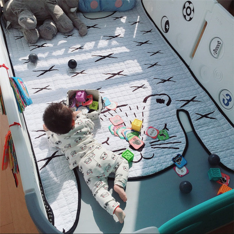 HKM-235859 Soft Cotton Baby Play Mat with White Tiger Design for Kids Ages 0-8+ Years - Perfect for Living Room Decor and Play Areas