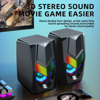 HKM-235923 RGB Backlit Wired Gaming Speakers with USB for PC and Laptop