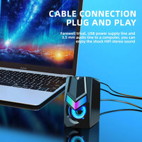 HKM-235923 RGB Backlit Wired Gaming Speakers with USB for PC and Laptop