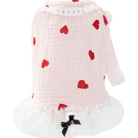 HKM-2360893 Cute Princess Dress for Kittens and Puppies - Breathable White and Pink Pet Skirt
